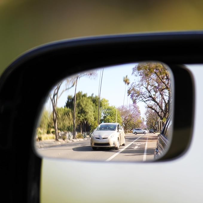 Blind Spot Mirrors for Cars - by Safe View Company - Change Lanes Confidently - Made from Real Convex Glass - Long Lasting - Easy Peel & Stick (Falcon), SVCBAME23