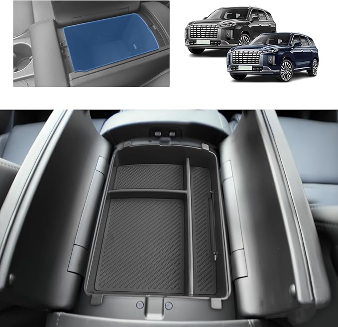 for 2026 Hyundai Palisade Center Console Organizer ONLY for 2026 Palisade Hybrid Calligraphy 7-Seater Armrest Box Secondary Storage Glove Box Accessories (2026 Palisade Upper Console Organizer)