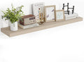48 Inch Floating Shelves, 3D Textured Wood Grain, 48"x9.25"x1.5" Inch Deep Floating Shelves for Wall, Wooden Shelves for Bath