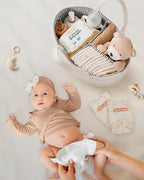 Maliton Baby Diaper Caddy Organizer, Cotton Rope Diaper Caddy Basket, Large Storage Basket for Newborn Boys and Girls, Gift f