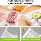 Bonsenkitchen Vacuum Sealer Bags Rolls for Food, 2 Packs 11" x 20', Heavy-Duty Textured Material Bag, BPA-Free, Commercial-Gr