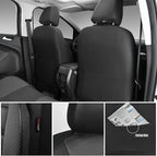 CAR PASS Leather 3D Foam Back Support Car Seat Covers Full Set Air Mesh Automotive Seat Covers, All Season Car Seat Cover Fit