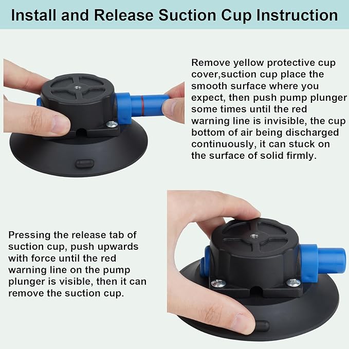Camera Suction Cup Mount Compatible with GoPro Hero/Insta 360/DJI OSMO/AKASO/DSLR/Camcorder Devices,Magic Arm Car and Boat Windshield Window Mount,4.5" Air Pump Vacuum Suction 10" Aluminum Alloy Arm