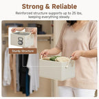 StorageWorks Fabric Storage Bins for Shelves, Storage Baskets for Closet Organization, Organizer Bins for Clothes Storage, Be