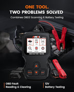 ANCEL AD310 Pro 2-in-1 OBD2 Scanner & Car Battery Tester, Diagnostic Tool with Bluetooth APP for iPhone & Android,