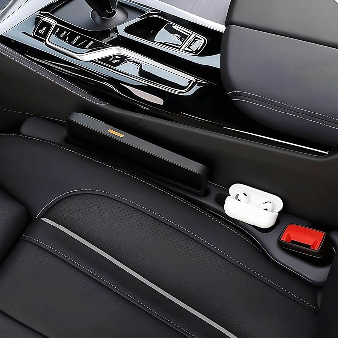 Car Seat Gap Filler Organizer Universal for Car SUV Truck Accessories Seat Gap Plug Blocker with Storage Slot Black 2 Pack