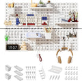 SHGJ&SOFT Peg Board Wall Organizer Panels, 50pcs - Includes 6 White Pegboards & Accessories, Plastic Pegboard for Home，Office