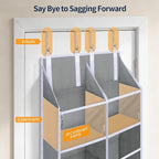 Yecaye 80lb Clear Door Hanging Yarn Storage Organizer, 10 Large Plastic Pockets & 10 Mesh Pockets Over The Door Crochet Organ