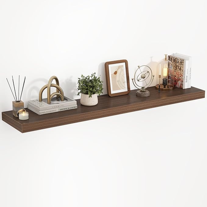 40 Inch Floating Shelves, 3D Textured Wood Grain, 40"x9.25"x1.5" Inch Deep Floating Shelves for Wall, Wooden Shelves for Bath