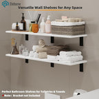 Floating Shelf Board for Wall 5/8" – No Brackets – 36" L x 12" W x 0.6" T White Melamine Wood Floating Shelves for Bathroom, 