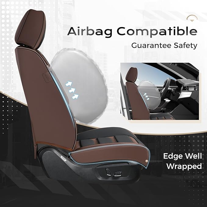 Coverado Car Seat Covers, Front Covers for Cars, Car Seat Cover Front Seats, Automotive Seat Cover, Waterproof, Leather Car S