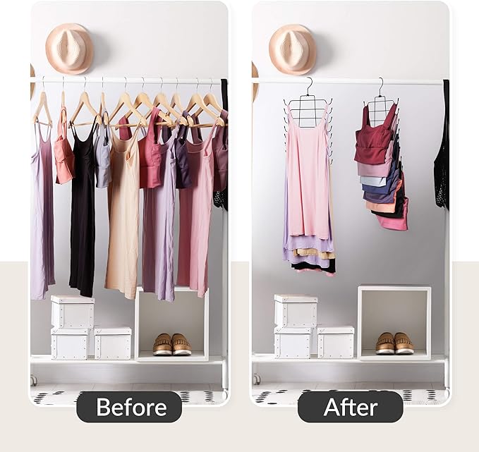 ZEDODIER 3 Pack Tank Top Hanger Space Saving, Bra Hangers for Closet Organizer, Hanging Bra Organizer Tank Tops Holder with 2