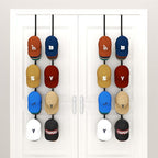 HapiRm Over Door Hat Rack - 4 Packs Metal Hanging Hat Organizer with 16 Hooks Design, Baseball Cap Hanger Organizer Storage H