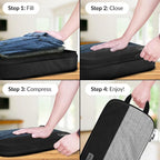 4pc Medium Compression Packing Cubes for Travel - Luggage Organizers for Suitcases