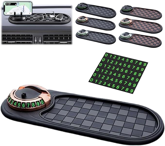 2026 New Multifunctional Car Dashboard Mobile Phone Holder Anti Slip Phone Mat for Car Rotatable Car Dashboard Accessories wi