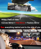 SkycropHD Frameless Rear View Mirror Interior Panoramic Wide Angle Mirror Eliminate Blind Spots for Car SUV Truck – Flat,11.8in (White)
