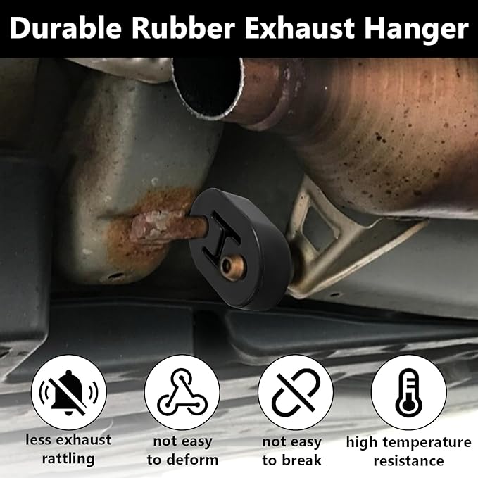 Exhaust Rubber Hanger, rubber muffler hangers. Rubber Insulator Bushing Mount, rubber exhaust mounts with 2 Holes 0.47 Inch, 