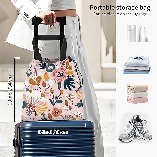 Car Trash Bag Large Hanging Can for Back of Seat, Cute Waterproof Car Garbage Bag for Vehicle, Travelling, Outdoor Cute Boho Pink Floral