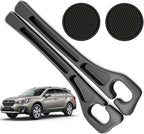Car Seat Gap Filler Organizer Compatible with Subaru Outback Accessories Seat Gap Plug Blocker with Storage Slot Non-Slip Car Cup Holder Coaster Black