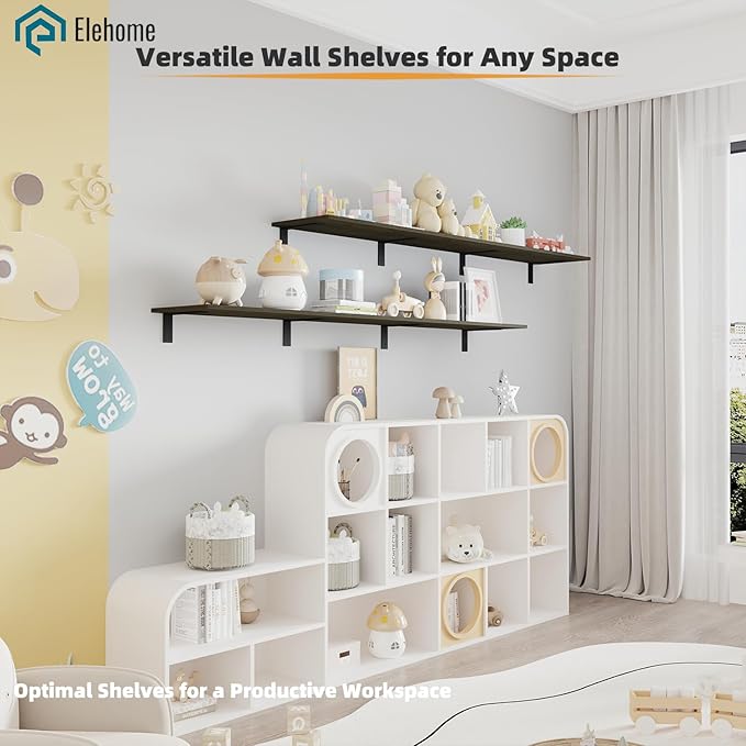Floating Shelf Board for Wall 5/8" – 1 Pack Board Only, No Brackets – 72" L x 12" W x 0.6" T Ash Melamine Wood Floating Shelv