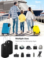 Luggage Tags Built-in Anti-Loss Tracker, Luxury Leather Luggage Tags for Suitcase, Travel Bags, Backpacks, Travel Organizer f
