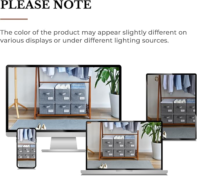 GRANNY SAYS Closet Organizers and Storage, Fabric Storage bins with Label Holder, Shelf Baskets for Organizing Bedroom, Decor