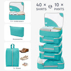 10 Set Packing Cubes for Travel, Gifts for Women Mom,Anti-Tearing Suitcase Organizer for Luggage with Shoe & Hanging Toiletry