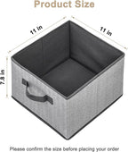 Storage Baskets, 11-Inch Woven Fabric Bins, Storage Cubes with Reinforced Handles, Organizer Bins for Closet Shelves, Foldabl