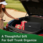 ANILD Golf Trunk Organizer, 2 Layer Golf Storage Case with Separate Ventilated Compartment for 2 Pair Shoes, for Balls, Tees,