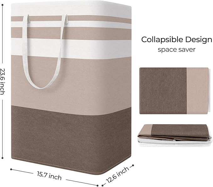 StorageRight Large Collapsible Laundry Basket Hamper with Easy Carry Handles，Freestanding Clothes Hampers for Laundry, Bedroo