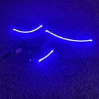 HIGH FLYING 2019-2025 for Toyota RAV4 Center Console Dashboard LED Light Strip with On+Off Switch 3pcs Car Interior Accessories (Blue)