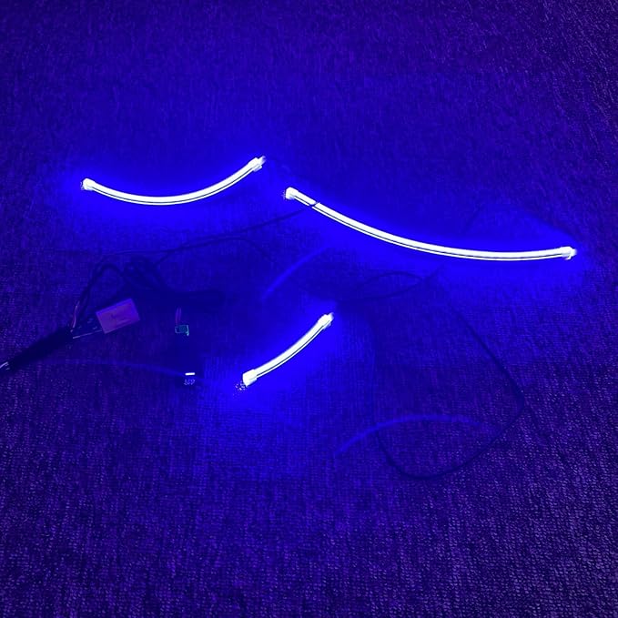 HIGH FLYING 2019-2025 for Toyota RAV4 Center Console Dashboard LED Light Strip with On+Off Switch 3pcs Car Interior Accessories (Blue)