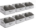 SONGMICS Set of 6 Storage Baskets, Foldable Storage Bins with Removable Dividers, Fabric Boxes, 15.7 x 11.8 x 7.9 Inches, Clo