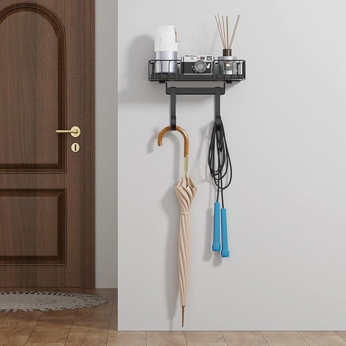 ORLESS Ironing Board Hanger Metal Wall Mount Iron and Ironing Board Holder, Laundry Room Decor and Storage with Large Storage
