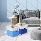 Geiserailie 6 Pcs 11 x 11 Inch Cube Storage Bins Fabric Storage Organizer Bins Foldable Cube Baskets with Sturdy Carry Handle