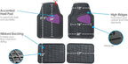 FH Group Automotive Floor Mats - Heavy-Duty Rubber Floor Mats for Cars, Universal Fit Full Set, Climaproof Floor Mats, Trimmable Floor Mats for Most Sedan, SUV, Truck Floor Mats Purple