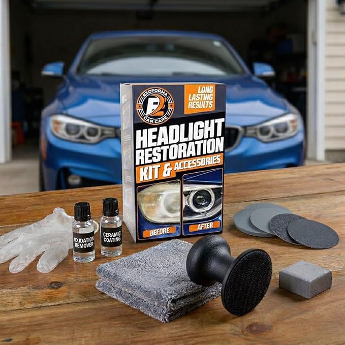 ExoForma Headlight Restoration Kit for Cars, Trucks & SUVs | Removes Oxidation, Yellowing & Haze, Restores Clear Plastic Head