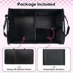 Car Trunk Organizer, 72L Large Capacity Waterproof Auto Storage Organizer with Non-Slip Bottom Strips, Collapsible Cargo Organi
