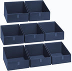 DIMJ Closet Storage Bins 8 Pack - Fabric Trapezoid Organizer Bin, Foldable Storage Baskets for Shelves, Closet Shelf Organize