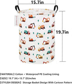 QUEENLALA Large Storage Basket,Laundry Hamper/Bathroom/Home Decor/Collapsible Round Storage Bin,Boys and Girls Hamper/Boxes/C