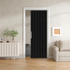 Jilron 100% Blackout Fabric Folding Door Curtain with Magnetic Closure - Accordion Style for Sliding Doors, Closets,Wardrobe 