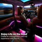 Car LED Strip Light, EJ's SUPER CAR 4pcs 48 LED Multi-Color Car Interior Lights Under Dash Lighting Waterproof Kit with Multi-Mode Change and Wireless Remote Control, Car Charger Included,DC 12V