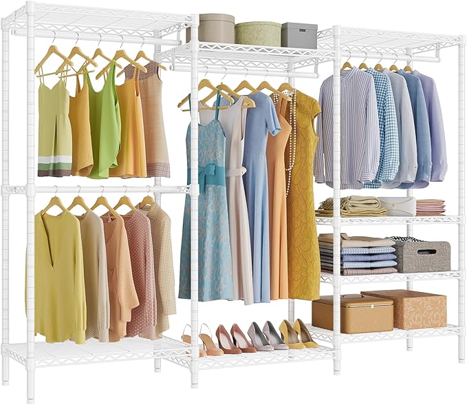 VIPEK V5 Plus Portable Closet Wardrobe Heavy Duty Clothes Rack, Large Free Standing Closet Rack for Hanging Clothes, 85.4" L 