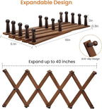 Homode Accordion Wall Hanger, Hat Rack for Wall, Wood Expandable Coat Rack, Vintage Accordian Peg Hooks Purse Organizer for H