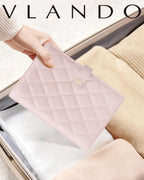 Vlando Travel Jewelry Case,Jewelry Organizer Box with Clear Zipper Velvet Jewelry Pouch Bag, PU Leather Jewelry Case,Gift for