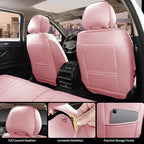 Pink Car Seat Covers Fit for Corolla Cross RAV4 Kona HR-V CRV UX,Waterproof and Breathable Automotive Seat Covers Full Set, F
