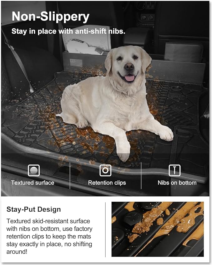 KIWI MASTER Cargo Mat for 2007-2018 Jeep Wrangler JK, OEM Replacement 82213184, Custom Fit All Weather Rear Cargo Liner, Heavy Duty TPE Tray Trunk Mat, Black