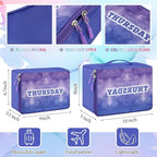 Paterr 14 Pcs Packing Cubes for Travel Kids Days of Week Compression Packing Cubes Colorful Luggage Organizers Suitcase Camp(