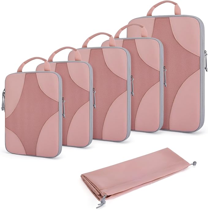 BAGSMART Compression Packing Cubes for Travel, Compressible Luggage Organizer for Cruise Ship, Lightweight Travel Essentials 