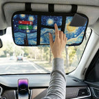 Starry Night Car Sun Visor Organizer Storage Auto Interior Accessories Pocket Organizer - Lightweight Car Truck SUV Storage Pouch Holder, with Multi-Pocket Zipper for Card, Document